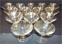 Set Of 14 Rosenthal Glasses With Silver Trim