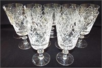 Set Of 11 Crystal Cut Wine Glasses