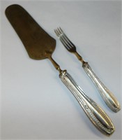 Cake Server And Fork With 800 Silver Handles