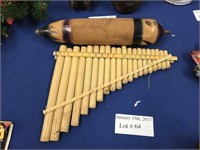 HAND TURNED WOODEN GUIRO PERCUSSION INSTRUMENT