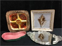 Lot of Vintage Trays/Pottery