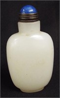 White Snuff Bottle With Blue Lid