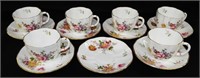 Set Of Royal Crown Derby Bone China Cups & Saucers