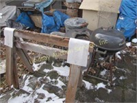 Metal stool, 2 metal trash cans, bbq grill,