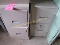 3- 2 drawer metal file cabinets (2 have keys)
