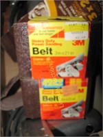 Flat of 1 belt sander& extra belts & 1 jig saw w/