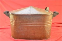 Large Copper 2 Handled Tin with Lid