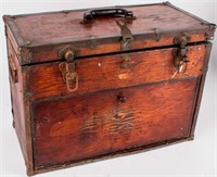 Antique Portable Wood Medical or Dental Cabinet