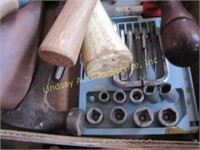 2 flats of hand tools: Hammers, tape measures,