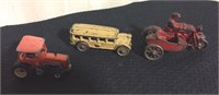 Vintage cast iron and metal toys