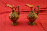 (2) Matching Roseville Pottery Vases