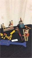 Lot of vintage wooden toys. Vintage wooden and