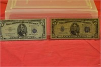 (2) $5 Silver Certificates - 1953, 1934
