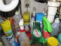 Group cleaning supplies under sink
