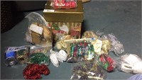 Wrapped Christmas box filled with various types