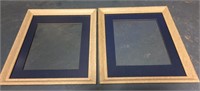 Pair of faux sand painted picture frames, navy