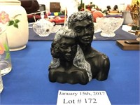HAND CRAFTED BUST OF MALE AND FEMALE FROM EXOTIC