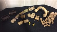 Lot of wooden toys