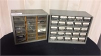 Lot of two gray hardware organizers