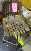 Wood seat stool for shop w/ 3 rubber anti fatigue