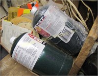 4 boxes misc tools, oil cans, hammer, sand paper,