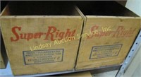 3 vintage Super-right roast beef wood boxes