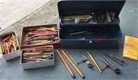 Lot of vintage metal art box, tools and more