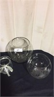 Lot of clear glass vases