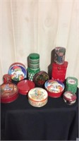 Various Christmas tins