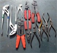 Lot of various pliers and wire cutters