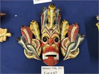 HANDMADE CEREMONIAL MASK WALL HANGING MADE IN