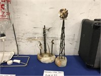TWO VINTAGE METAL ART SCULPTURES OF A WINDWIMM