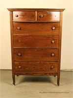 Antique Oak 6 Drawer Dresser