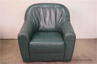 Dark Green Leather Arm Chair