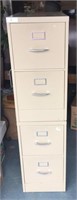 Lot of two light tan metal filing cabinets
