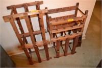 4 WOOD WINE RACKS & 1 FOLDOUT WINE RACK