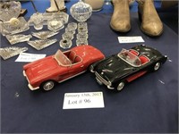 TWO, 1:18 SCALE DIE CAST MODEL CARS OF 1957 AND
