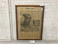 MAY 1, 1974 FRAMED CHICAGO TRIBUTE NEWSPAPER