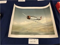 UNFRAMED PRINT OF A WWII ERA PLANE "THE WORLDS