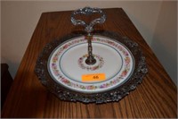 WG&C LIMOGES FRANCE SERVING TRAY WITH HANDLE
