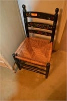 MEXICAN IMPORTED CHAIR WITH HAND PAINTED BACK