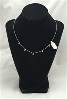 14K White Gold and Diamond Necklace