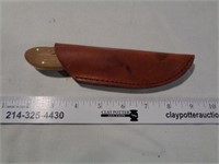 Damascus Blade Knife in Leather Sheath