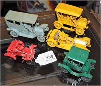 5 Vintage 1950's Hard Plastic Car Model Toys Lot