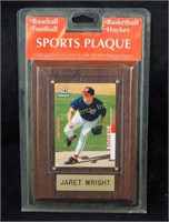 Jaret Wright Rookie Baseball Card Wood Plaque