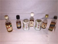 Whiskey Bottle LOT & Nippon Salt Pepper Shakers