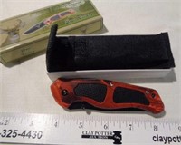 Orange Camo Locking Folder Knife
