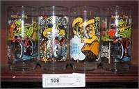 Vintage 80's Set Of 4 Muppets Collectible Glasses
