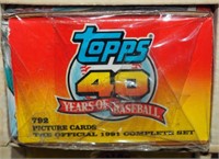 Topps 40 Yrs Baseball 1991 New Card Set