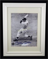 Mickey Mantle Signed B& W Framed 8x10 Photo